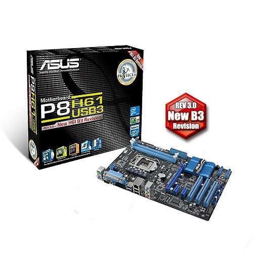 ASUS P8H61/USB3 Intel H61 LGA1155 mATX alaplap 36 hónap fotó, illusztráció : 90-MIBF05-G0EAY00Z