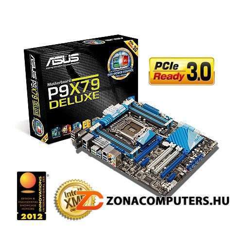 ASUS P9X79 DELUXE Intel X79 LGA2011 ATX alaplap fotó, illusztráció : 90-MIBH50-G0EAY0KZ