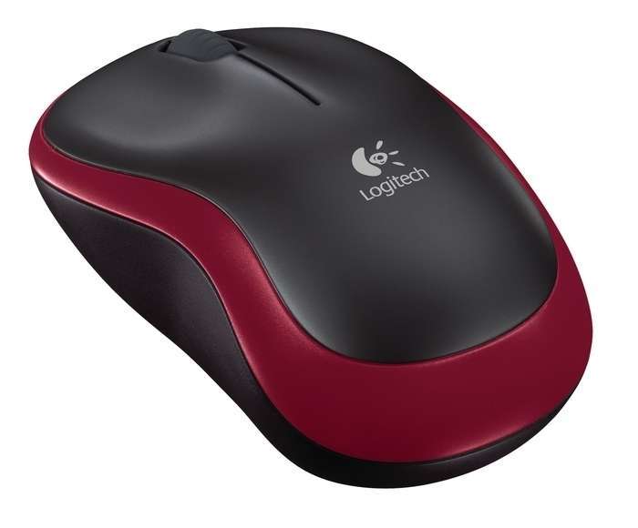 Vezetéknélküli egér Logitech M185 piros fotó, illusztráció : 910-002240