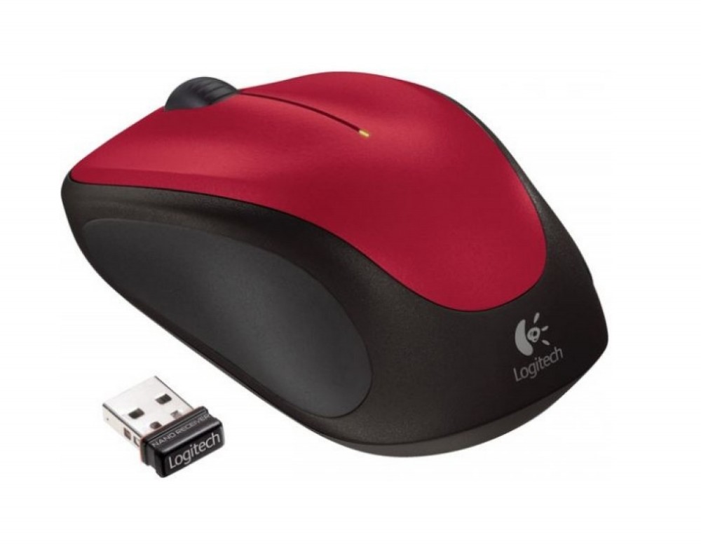 Vezetéknélküli egér Logitech M235 piros fotó, illusztráció : 910-002496