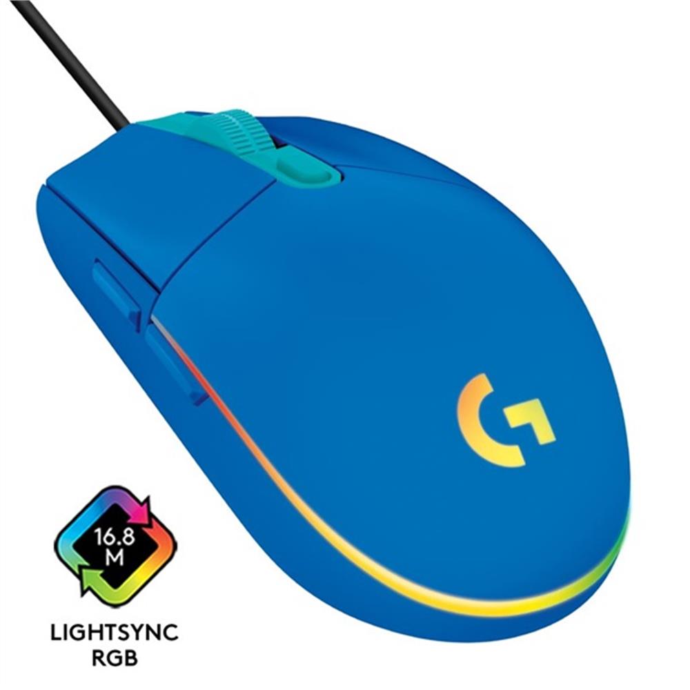 Gamer egér USB Logitech G203 Lightsync kék fotó, illusztráció : 910-005798