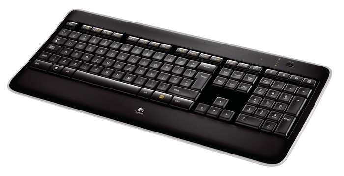 K800 Wireless Multimédiás Slim billentyűzet USB Fekete fehér háttérvilágítás fotó, illusztráció : 920-002392