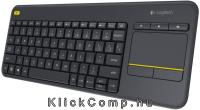 Akció 2016.08.31-ig  Wireless billentyűzet USB Multimédiás Fekete Touchpad Logitech K400 Pl