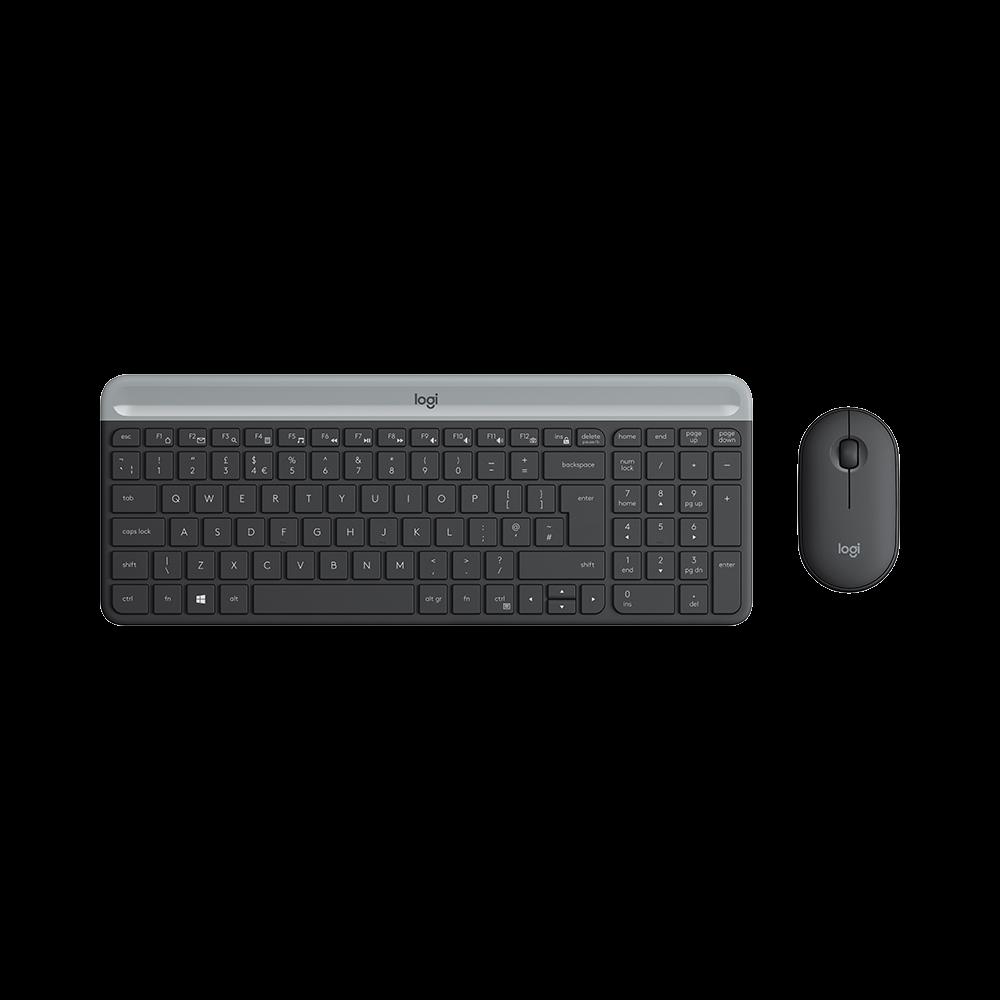 Vezetéknélküli billentyűzet + egér Logitech MK470 Slim ezüst US fotó, illusztráció : 920-009204
