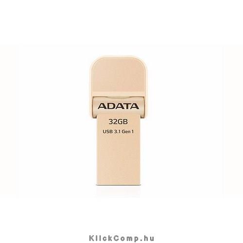 32GB PenDrive USB3.1 / Lightning Arany  ADATA AAI920-32G-CGD Flash Drive fotó, illusztráció : AAI920-32G-CGD