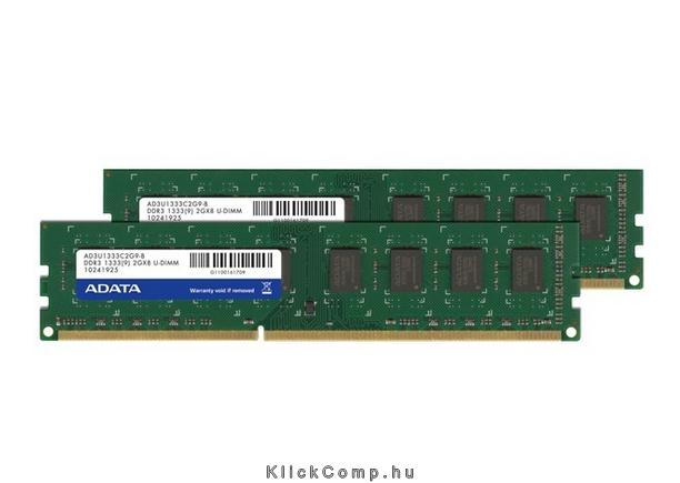 4GB DDR3 memória 1333MHz Kit! 2db 2GB ADATA fotó, illusztráció : AD3U1333C2G9-2