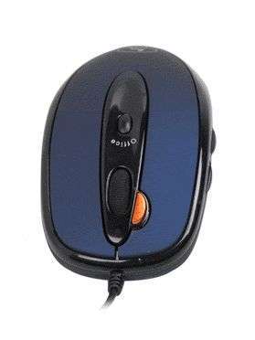 opt.egér fekete/kék USB A4Tech fotó, illusztráció : AEX557D