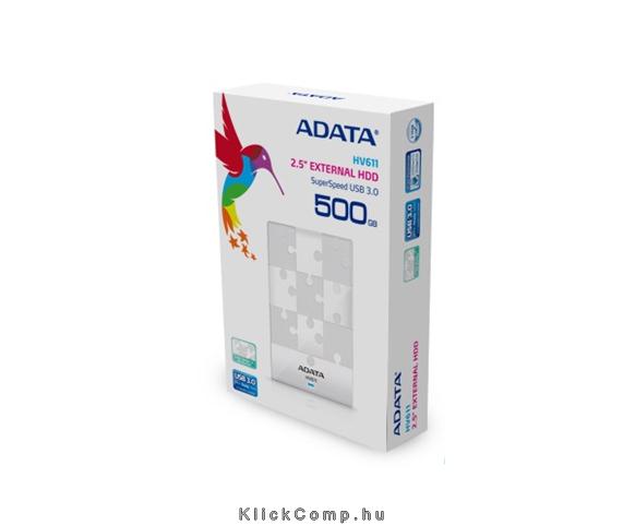 500GB külső HDD 2,5  USB3.0 fehér HV611 winchester fotó, illusztráció : AHV611-500GU3-CWH