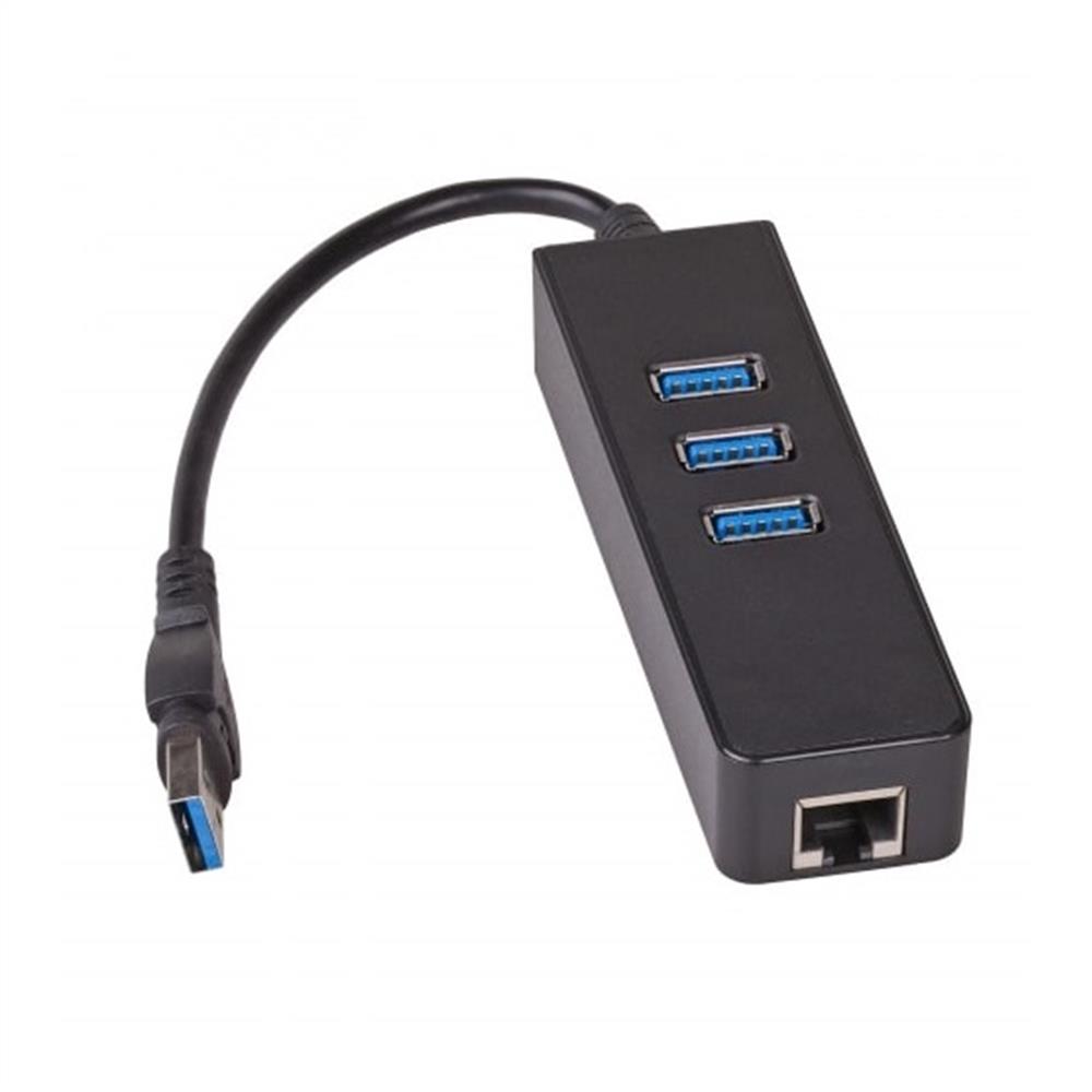 3 port USB HUB + Ethernet USB 3.0 Akyga fotó, illusztráció : AK-AD-32