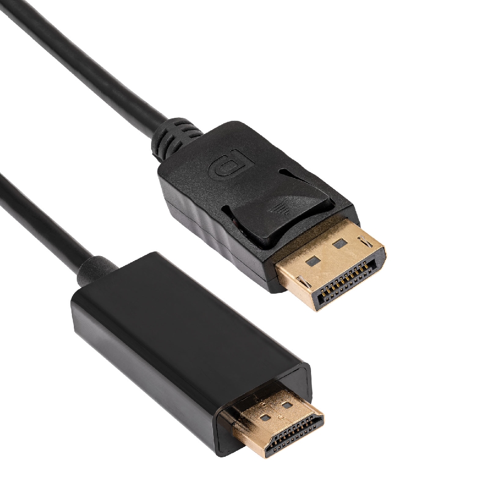 Kábel  HDMI - DisplayPort 1.8m  fekete Akyga fotó, illusztráció : AK-AV-05