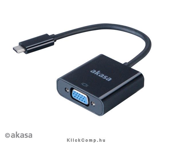 USB3.1C - VGA átalakító 15cm - Akasa AK-CBCA03-15BK fotó, illusztráció : AK-CBCA03-15BK