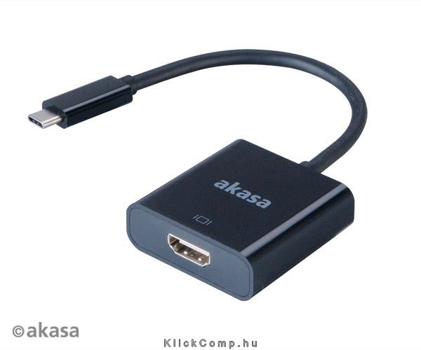 USB3.1C - HDMI átalakító 15cm - Akasa AK-CBCA04-15BK fotó, illusztráció : AK-CBCA04-15BK