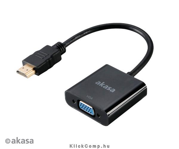 HDMI - VGA átalakító 20cm - Akasa AK-CBHD15-20BK fotó, illusztráció : AK-CBHD15-20BK
