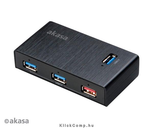 USB3.0 HUB 4db Akasa AK-HB-13BKCM fotó, illusztráció : AK-HB-13BKCM