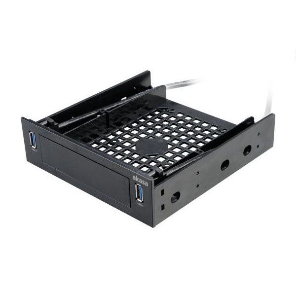 Előlapi panel 5,25  - 3.5  HDD/2,5  HDD/SSD-hez 2xUSB3.0 csatlakozóval Fekete fotó, illusztráció : AK-HDA-05U3