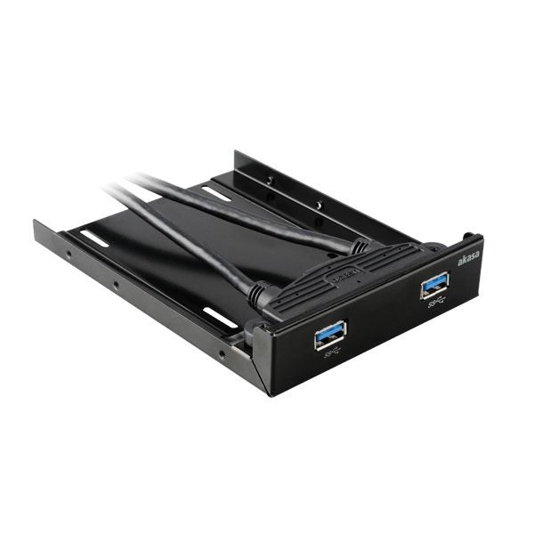 Előlapi panel 3,5  - 2.5  HDD/SSD-hez 2xUSB3.0 csatlakozóval Fekete fotó, illusztráció : AK-HDA-09BK