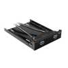 Előlapi panel 3,5" - 2.5" HDD/SSD-hez 2xUSB3.0 csatlakozóval Fekete