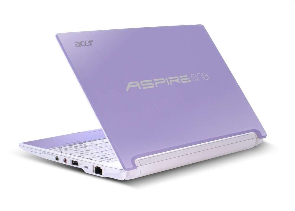 Acer One Happy lila netbook 10.1  WSVGA Atom N455 1.66GHz GMA3150 1GB 250GB W7S fotó, illusztráció : AOHAPPY-13DQUU