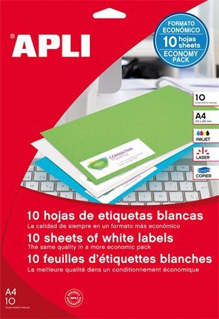 Etikett, univerzális, 210x148 mm, APLI, 50 etikett/csomag fotó, illusztráció : APLI-10919