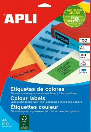 Etikett, 70x37 mm, színes, APLI, piros, 2400 etikett/csomag fotó, illusztráció : APLI-11836