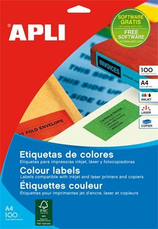 Etikett, 210x297 mm, színes, APLI, pasztell kék, 20 etikett/csomag fotó, illusztráció : APLI-11845