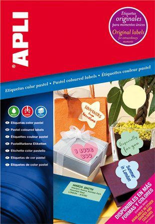 Etikett, 210x297 mm, színes, APLI, pasztell zöld, 20 etikett/csomag fotó, illusztráció : APLI-11847