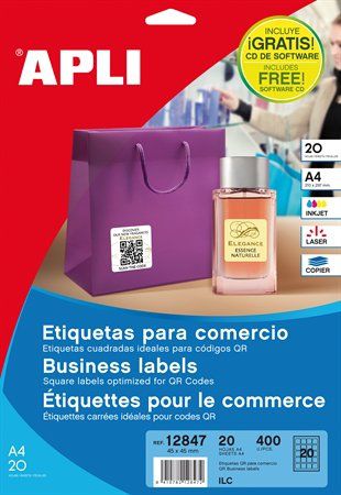 Etikett, információs, 45x45 mm, APLI, 400 etikett/csomag fotó, illusztráció : APLI-12847