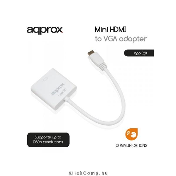 Mini HDMI to VGA adapter APPROX fotó, illusztráció : APPC20