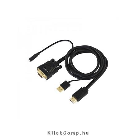 HDMI to VGA + Audio + Power kábel APPROX APPC22 fotó, illusztráció : APPC22