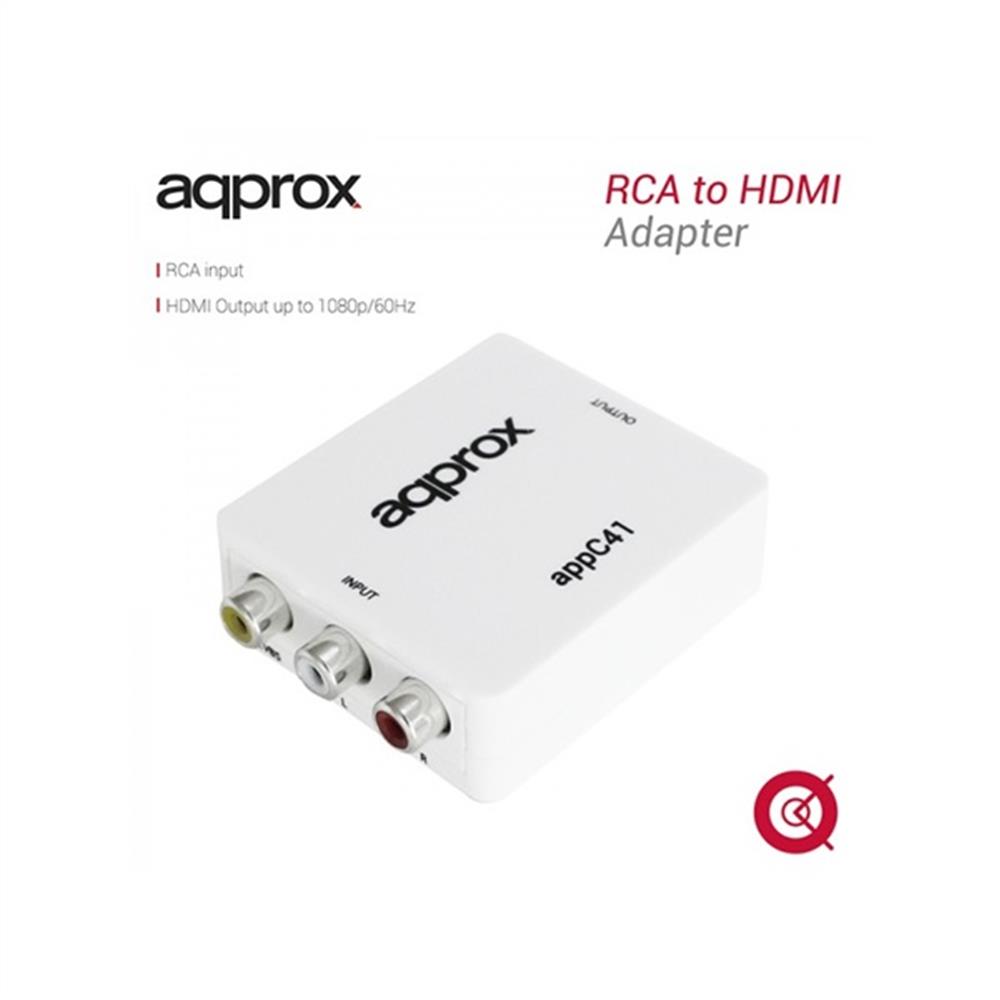 Átalakító RCA-ból HDMI adapter (1080p / 60Hz, 720p / 60Hz) APPROX fotó, illusztráció : APPC41