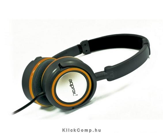 Hi-Fi Sztereo fejhallgató 2m kábel, 3,5mm Jack Narancs-fekete fotó, illusztráció : APPDJSO