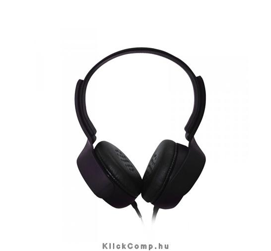 Sztereo headset mikrofonnal 1,2m kábel, 3,5mm Jack Fekete fotó, illusztráció : APPDJUBK