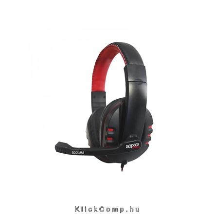 Gaming Headset 40mm sztereó hangszóró 2m kábel Fekete-Piros APPROX fotó, illusztráció : APPGH08