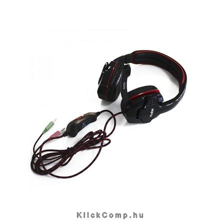 Gaming Headset 40mm sztereó hangszoró 2m kábel Fekete-Piros APPROX fotó, illusztráció : APPGH09