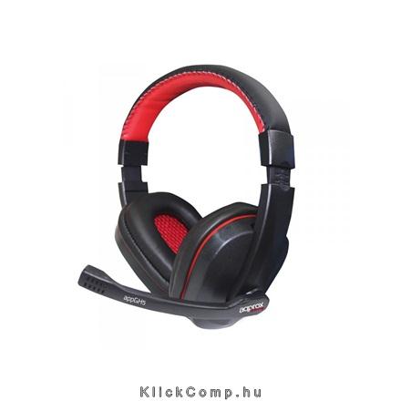 Gaming Headset 40mm sztereó hangszoró, 2m kábel Piros fotó, illusztráció : APPGH5
