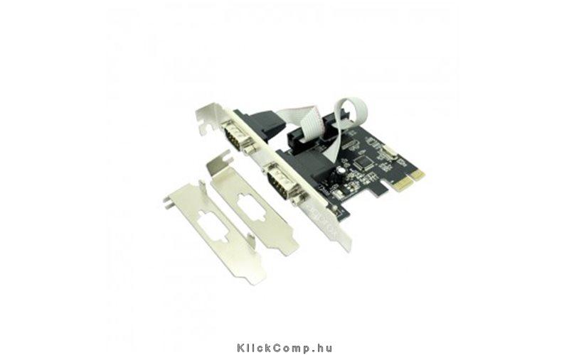 PCI Express Soros port 2db RS232 PCI-E Kártya Low Profile hátlap a csomagban fotó, illusztráció : APPPCIE2S