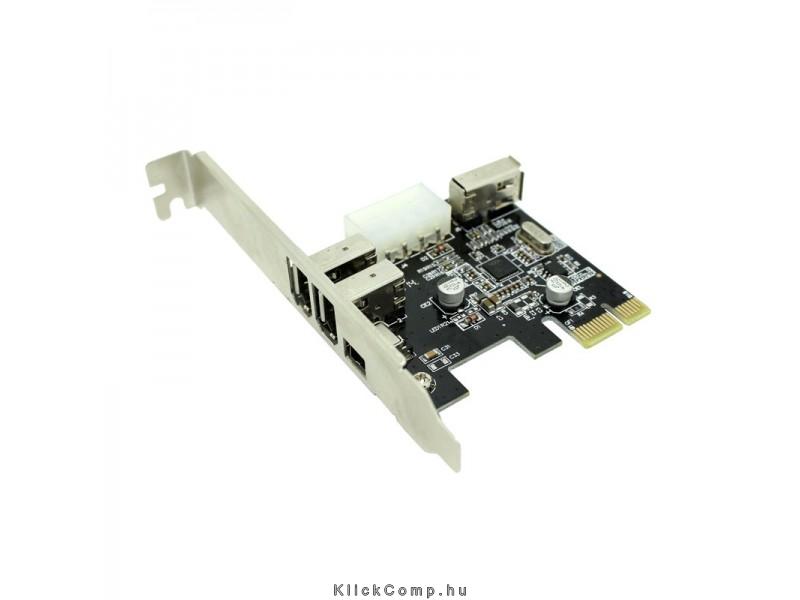 Firewire 3+1 port PCI-E Kártya 2 brackets APPROX APPPCIEFW3Pv2 fotó, illusztráció : APPPCIEFW3PV2