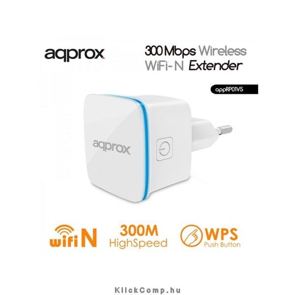 Wireless Wifi-N Extender (2.4Ghz) 300 Mbps APPROX APPRP01v5 fotó, illusztráció : APPRP01V5