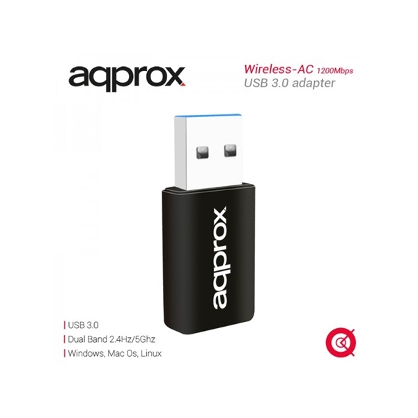 WiFi USB Adapter USB3.0 Dual-Band 1200 Mbps Wireless N fotó, illusztráció : APPUSB1200MI