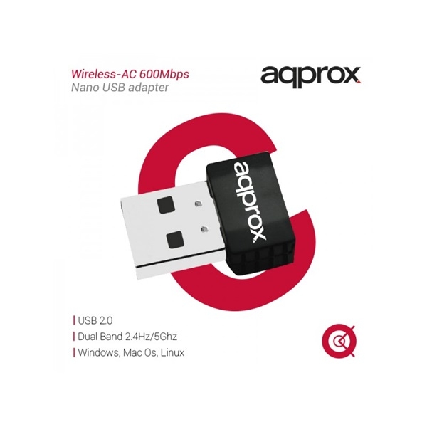 WiFi USB Adapter nano Dual-Band 600 Mbps Wireless N fotó, illusztráció : APPUSB600NAV2