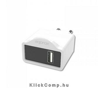 Univerzális Telefon töltő 5V/1A 1db USB Fehér fotó, illusztráció : APPUSBWALL1W