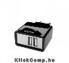 Telefon töltő 5V 2.1A 2db USB Feke