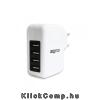 Univerzális Telefon, Tablet, GPS töltő 5V/4A 4db USB Fehér APPROX