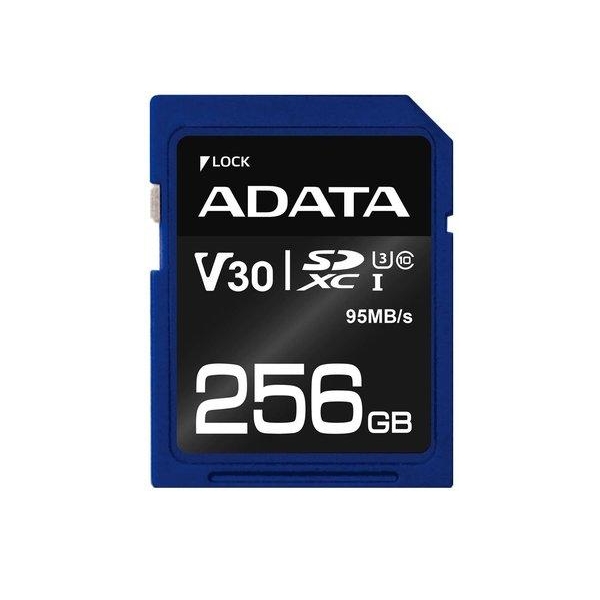 Memória-kártya 256GB SD SDXC Class 10 UHS-I U3 ADATA Premier Pro fotó, illusztráció : ASDX256GUI3V30S-R
