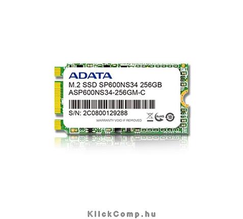 256GB SSD M.2 SATA3 ADATA SP600 2242 Solid State Disk fotó, illusztráció : ASP600NS34-256GM-C