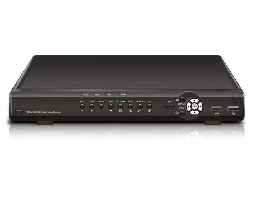 DVR 4 csatornás rögzítő, D1/100fps, H264, 1xSATA HDD, I/O, audio fotó, illusztráció : AS-0460