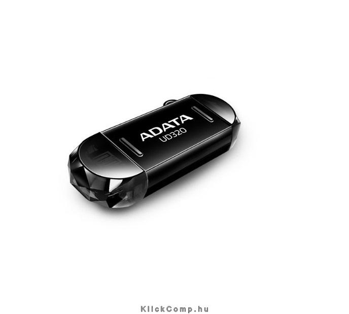 16GB PenDrive microUSB2.0 / USB2.0 Fekete ADATA Flash Drive fotó, illusztráció : AUD320-16G-RBK
