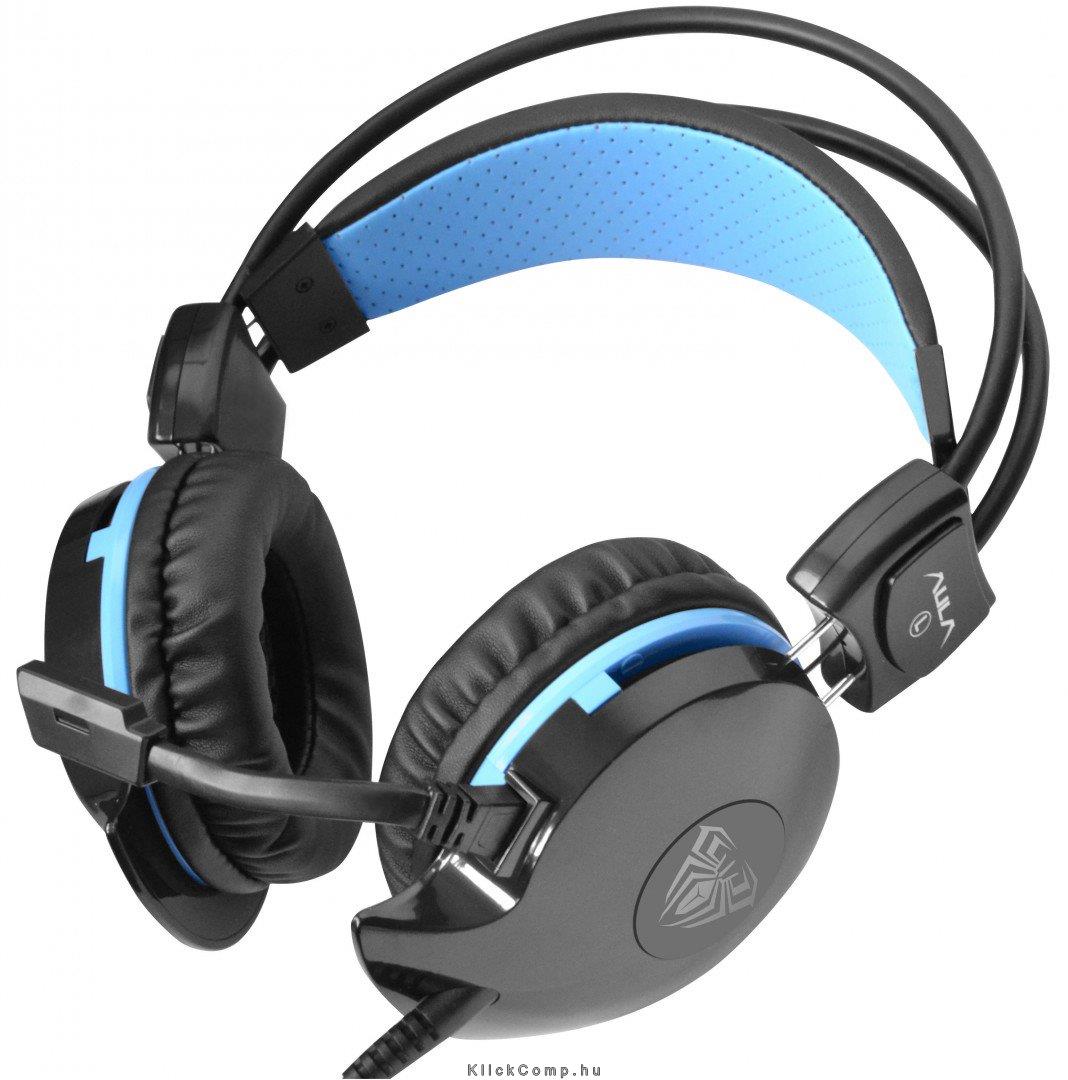 Fejhallgató mikrofonos Fekete/Kék ACME Aula Succubus fotó, illusztráció : AULA-SUCCUBUS