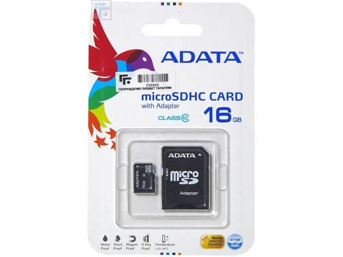 16GB SD micro SDHC Class 10 memória kártya fotó, illusztráció : AUSDH16GCL10-RA1