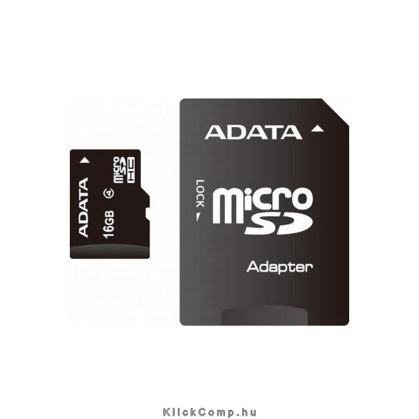 Memória-kártya 16GB microSDHC Class4 Adata Premier + adapter fotó, illusztráció : AUSDH16GCL4-RA1
